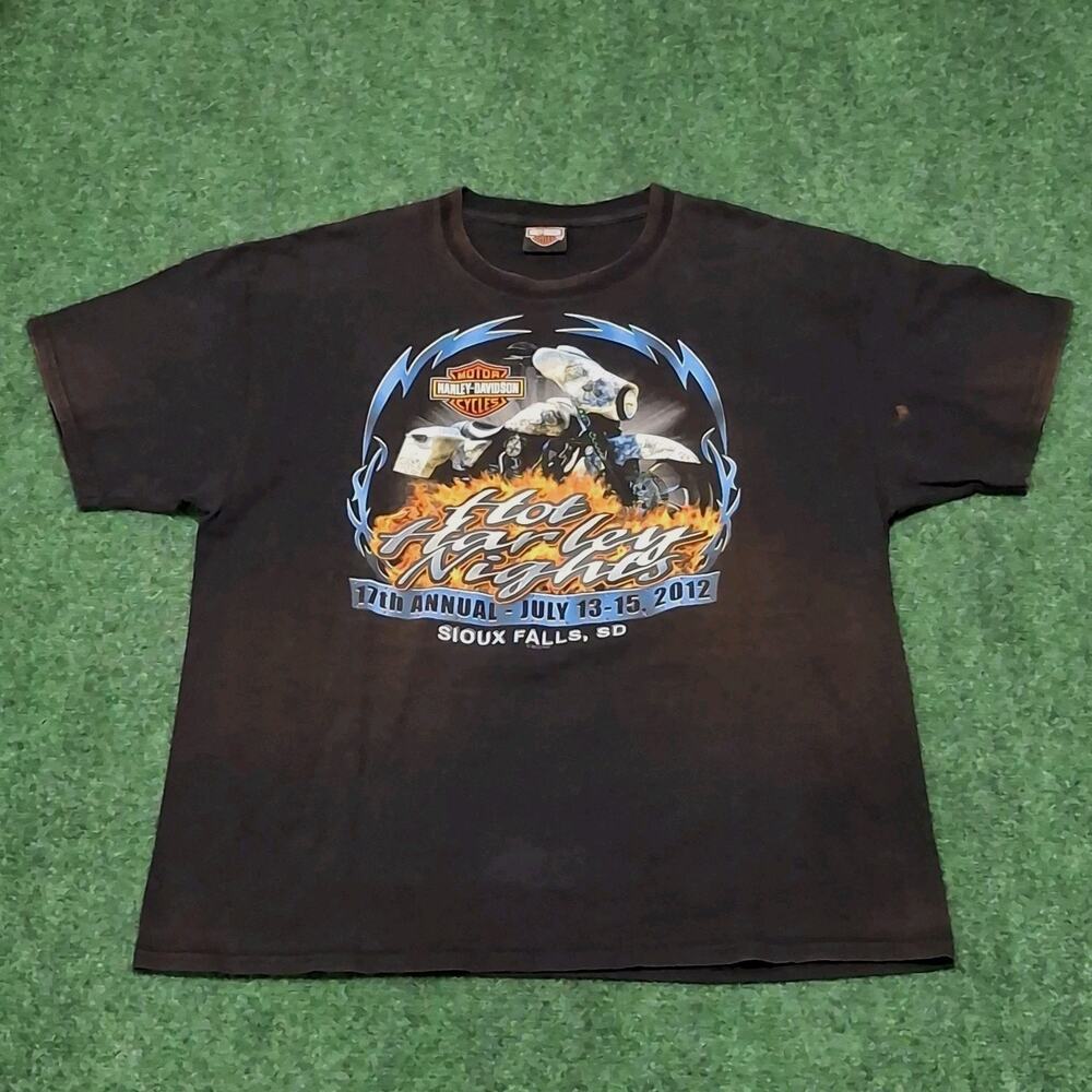 Harley Davidson Motor Cycles Hot Nights Sioux Falls SD Black T-Shirt XL